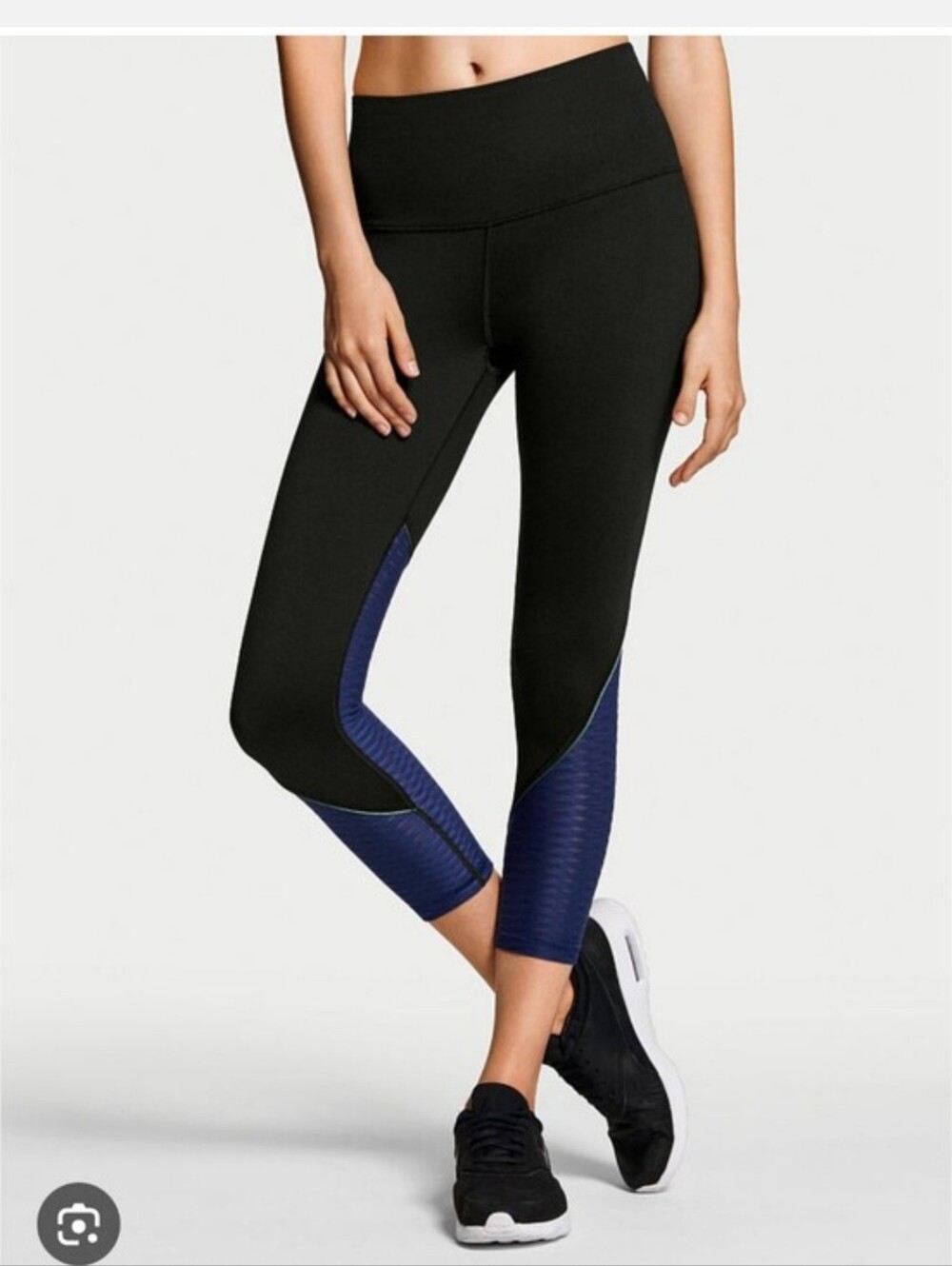 Victoria's Secret Black and Navy Capri Workout Leggings